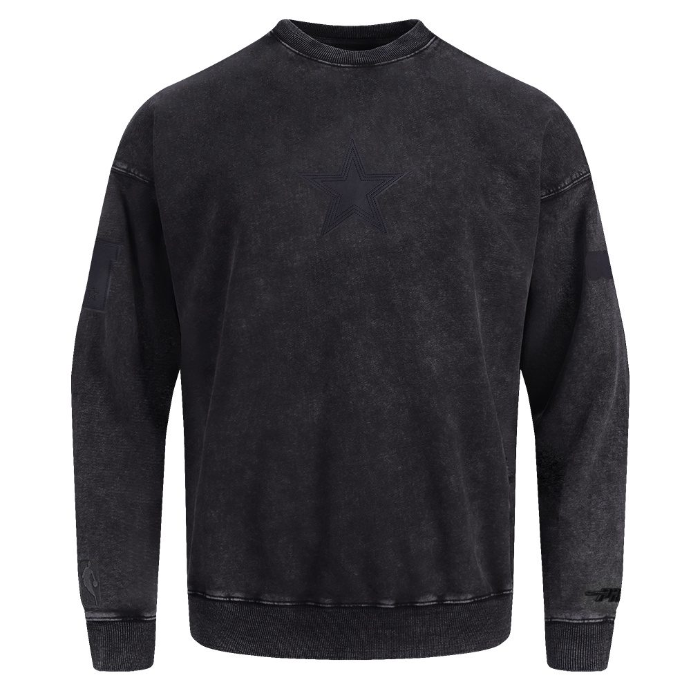 NFL DALLAS COWBOYS WASHED VANGUARD CHANDAIL OUATÉ À COL ROND POUR HOMME (NOIR DÉLAVÉ)