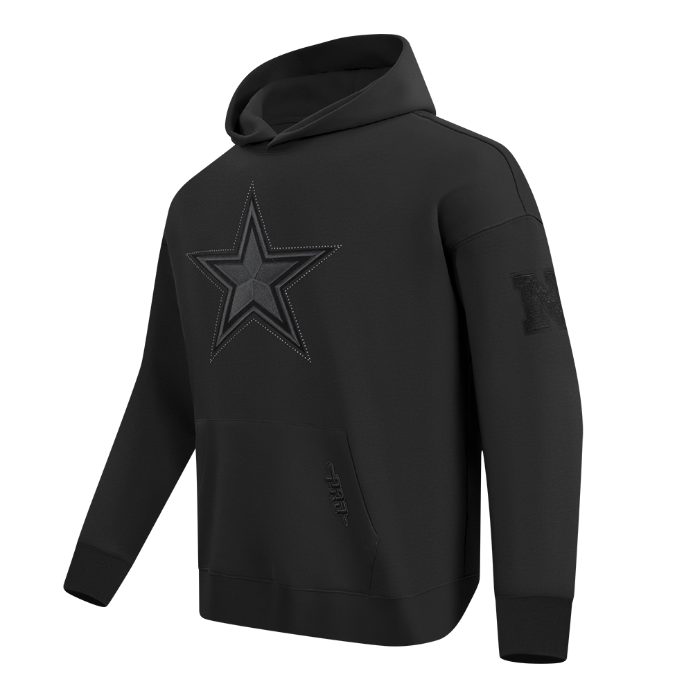 NFL DALLAS COWBOYS BLACKOUT CHANDAIL À CAPUCHON EN MOLLETON À ÉPAULES TOMBANTES POUR HOMME (NOIR)