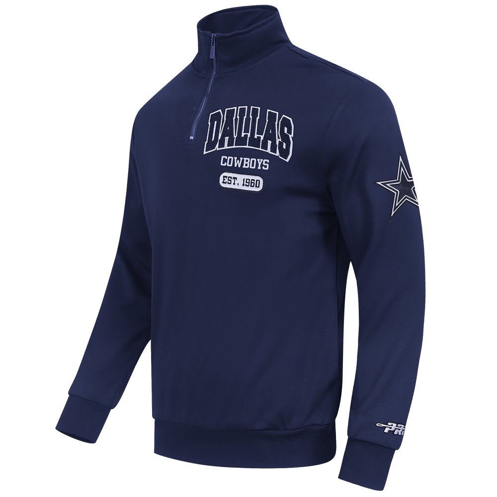 NFL DALLAS COWBOYS CITY ARCH HAUT EN MOLLETON À GLISSIÈRE AU QUART POUR HOMME (MARINE MINUIT)