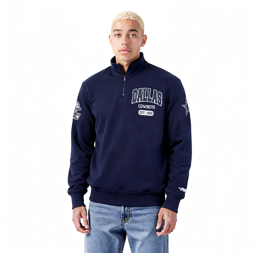 NFL DALLAS COWBOYS CITY ARCH MEN'S FLC 1/4 ZIP (MIDNIGHT NAVY)