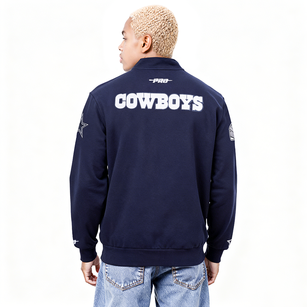 NFL DALLAS COWBOYS CITY ARCH HAUT EN MOLLETON À GLISSIÈRE AU QUART POUR HOMME (MARINE MINUIT)
