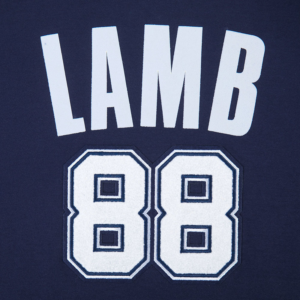 NFL DALLAS COWBOYS CEE DEE LAMB #88 CLASSIC PNN CHANDAIL À CAPUCHON EN MAILLE DOUBLE POUR HOMME
