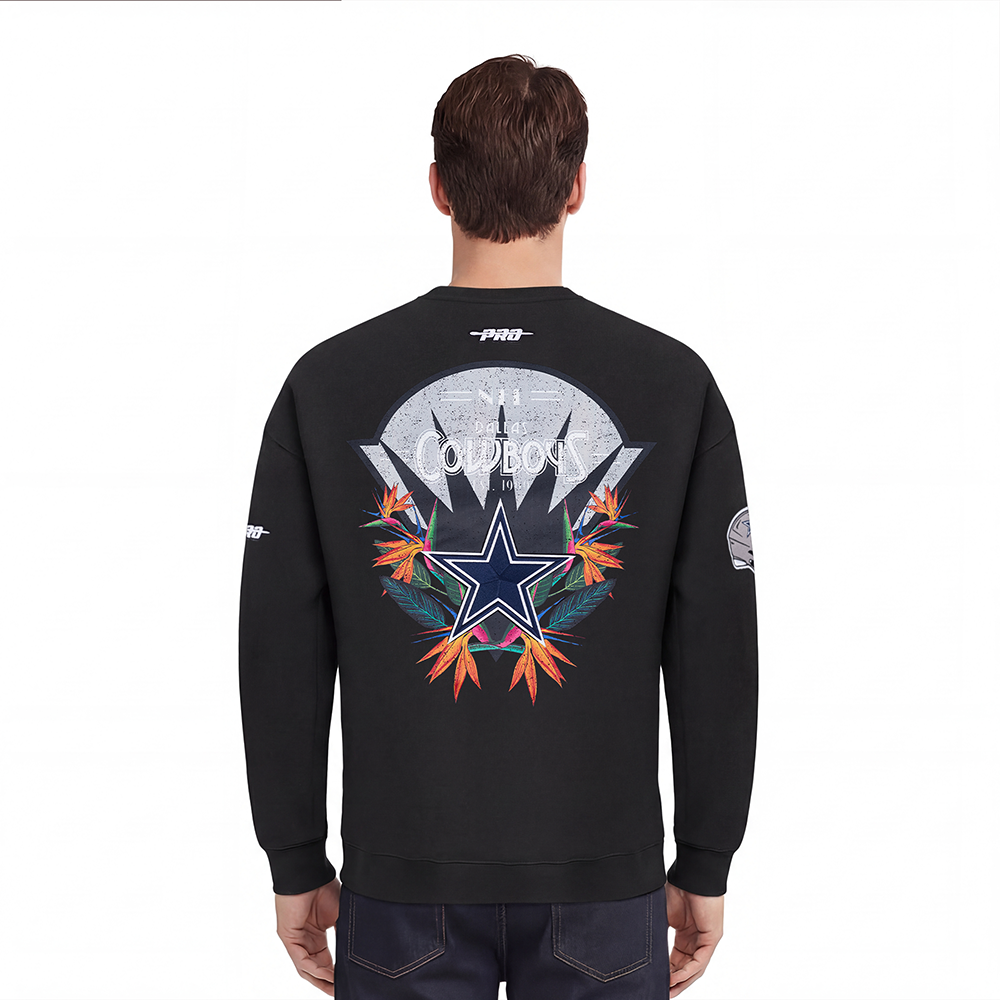 NFL DALLAS COWBOYS PARADISE MEN'S CREWNECK SWEATSHIRT (BLACK)