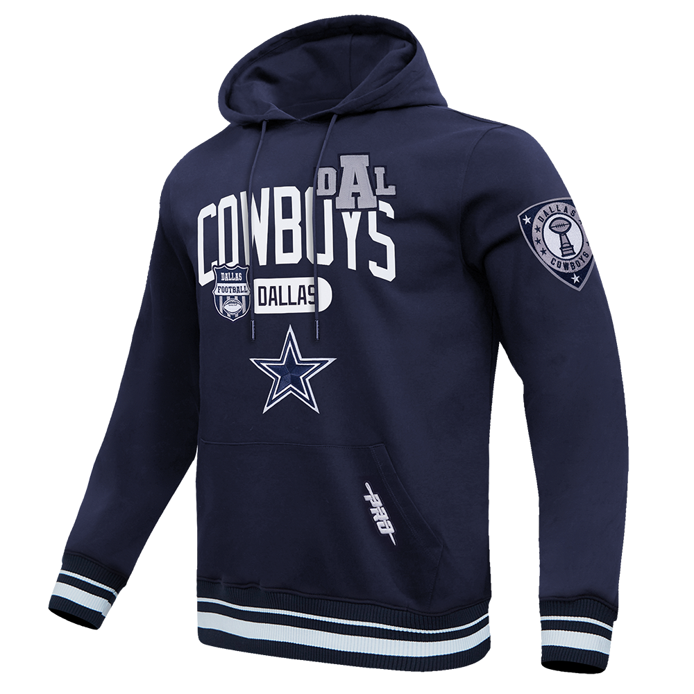NFL DALLAS COWBOYS LETTERMAN CHANDAIL À CAPUCHON POUR HOMME (MARINE MINUIT)