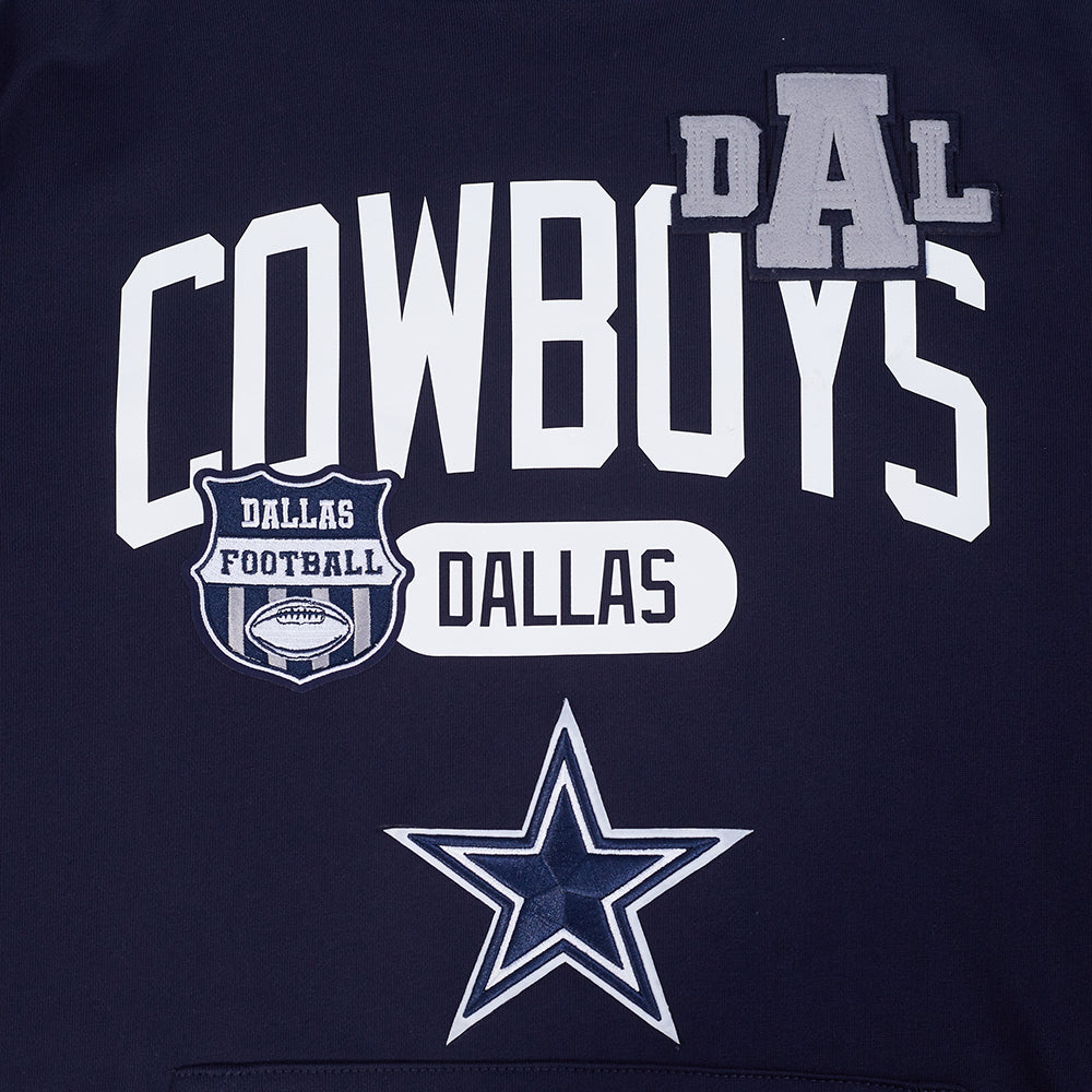 NFL DALLAS COWBOYS LETTERMAN CHANDAIL À CAPUCHON POUR HOMME (MARINE MINUIT)