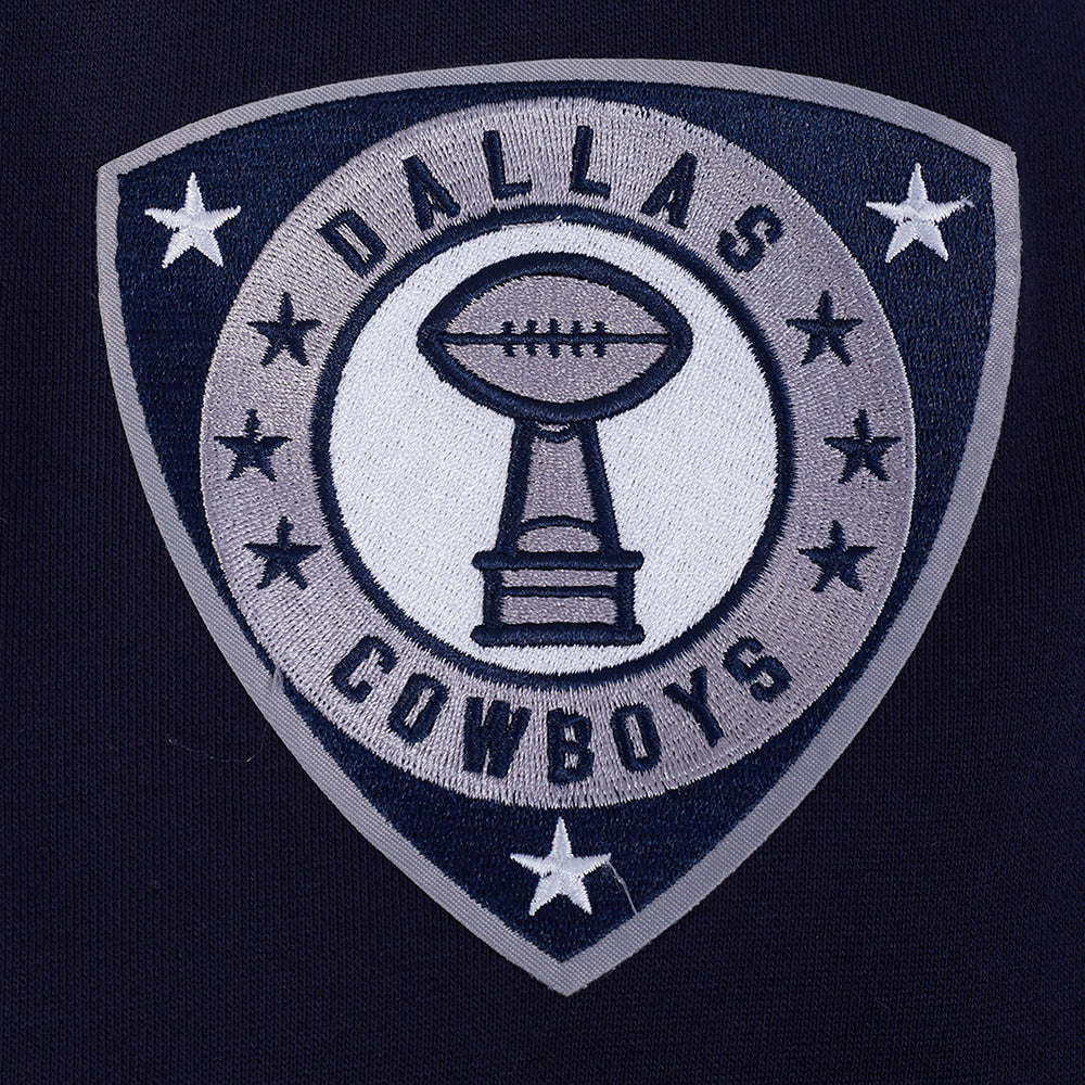NFL DALLAS COWBOYS LETTERMAN CHANDAIL À CAPUCHON POUR HOMME (MARINE MINUIT)