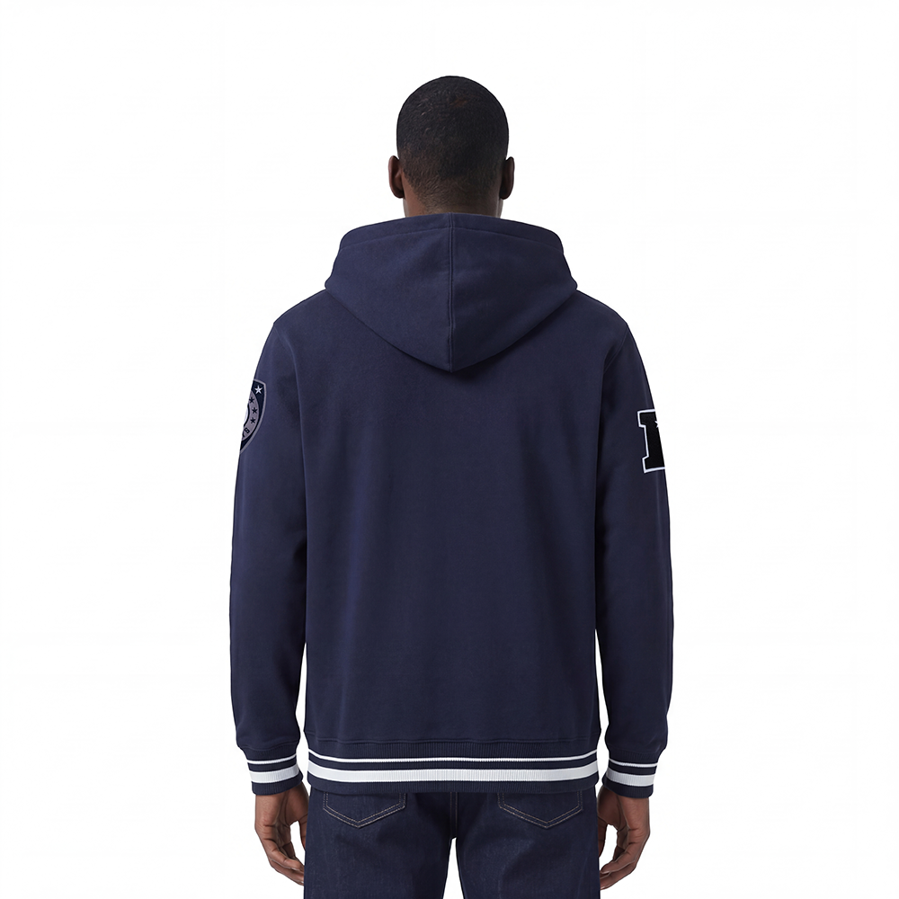 NFL DALLAS COWBOYS LETTERMAN MEN'S PULL OVER HOODIE (MIDNIGHT NAVY)