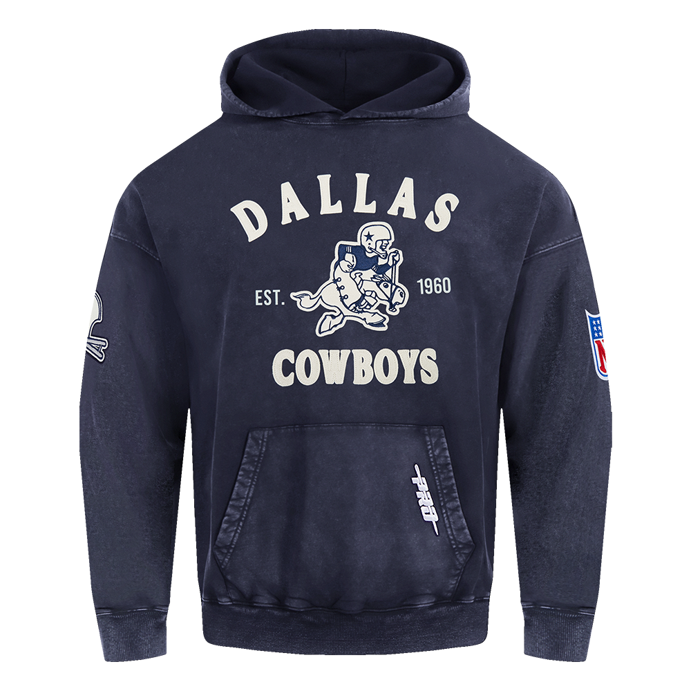 NFL DALLAS COWBOYS FIRST TEAM MEN'S PULL OVER HOODIE (WASHED MIDNIGHT NAVY)