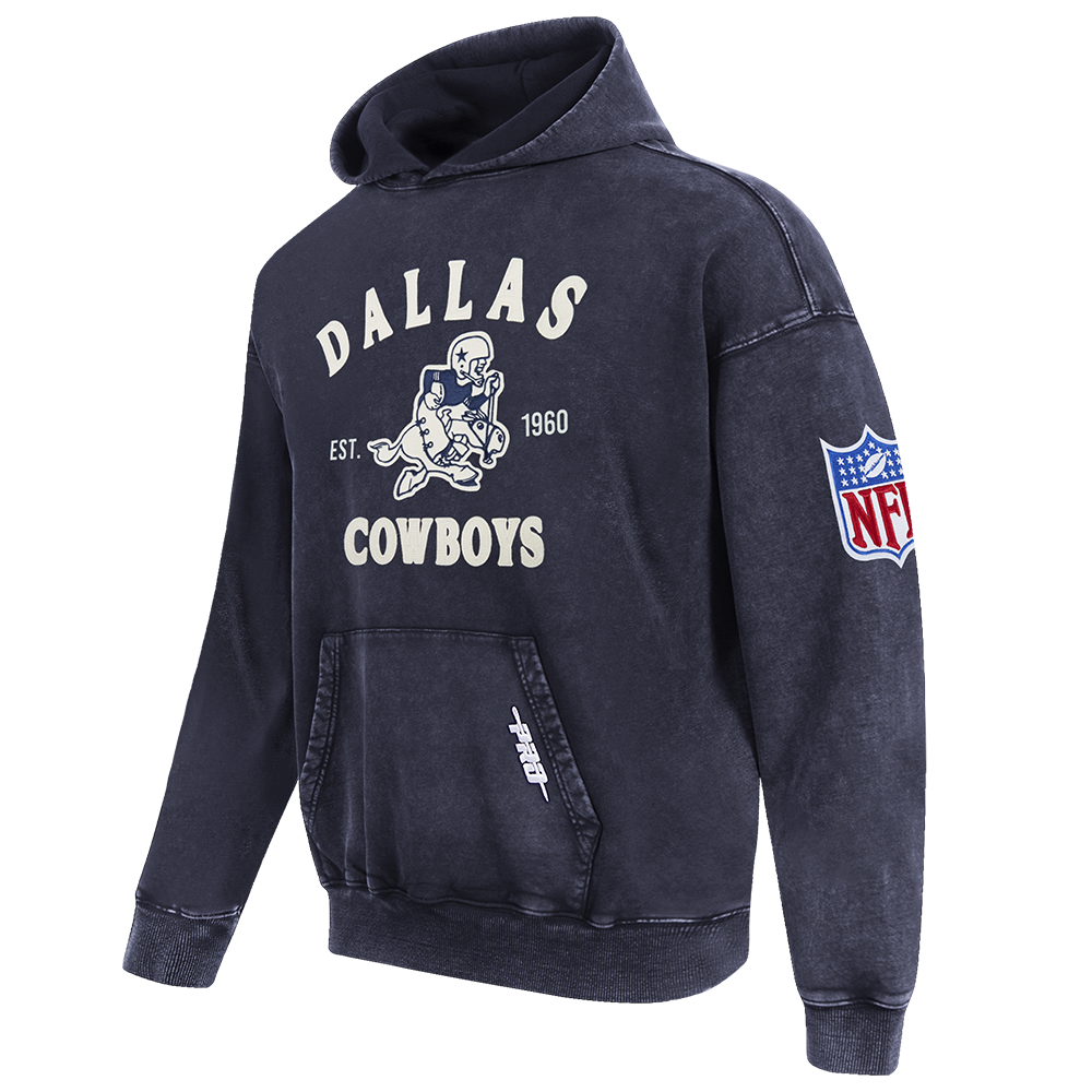 NFL DALLAS COWBOYS FIRST TEAM MEN'S PULL OVER HOODIE (WASHED MIDNIGHT NAVY)