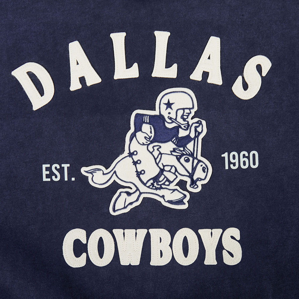 NFL DALLAS COWBOYS FIRST TEAM MEN'S PULL OVER HOODIE (WASHED MIDNIGHT NAVY)