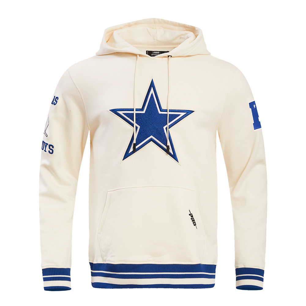 NFL DALLAS COWBOYS RETRO CLASSIC CHANDAIL À CAPUCHON POUR HOMME (COQUILLE D'ŒUF/BLEU DODGER)