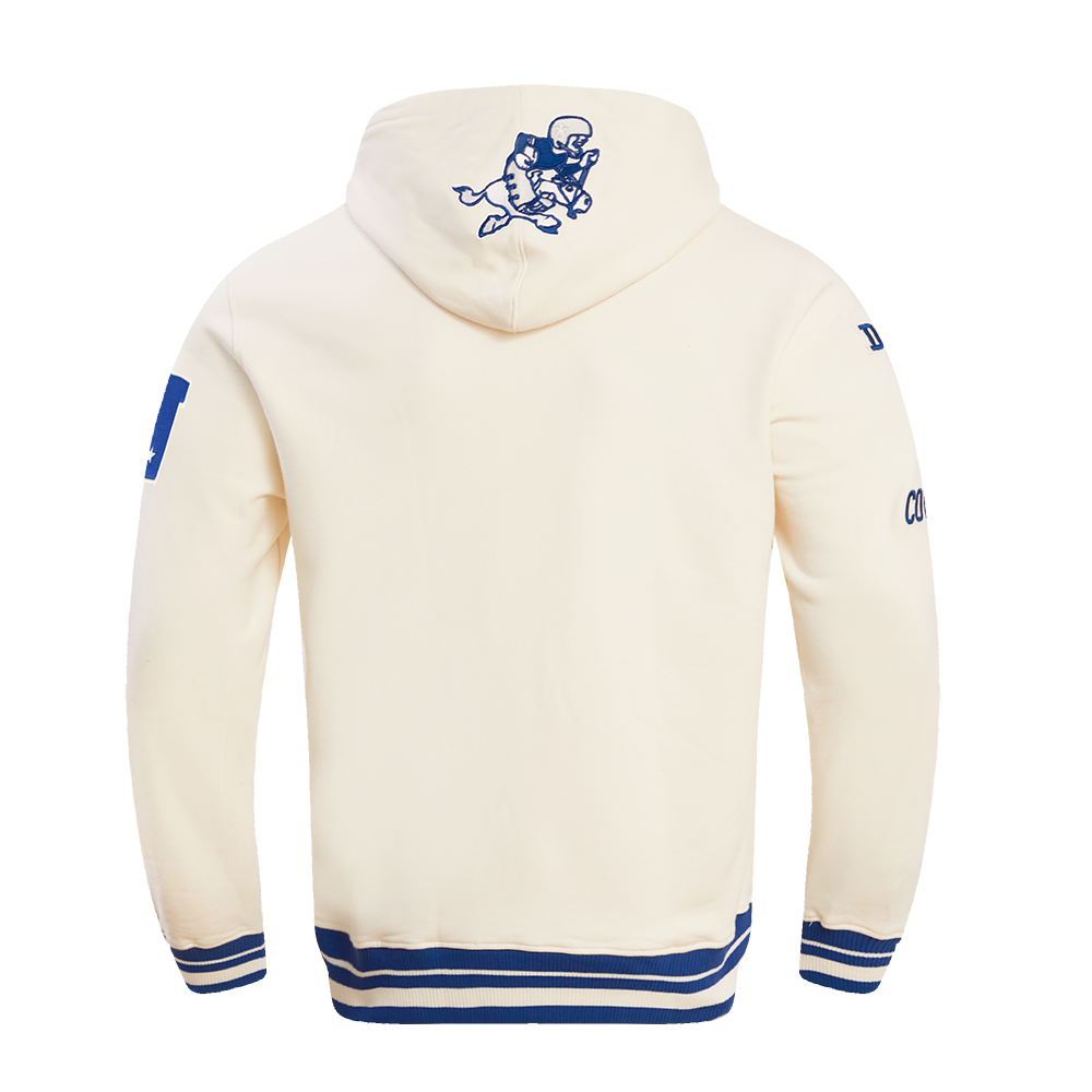 NFL DALLAS COWBOYS RETRO CLASSIC CHANDAIL À CAPUCHON POUR HOMME (COQUILLE D'ŒUF/BLEU DODGER)