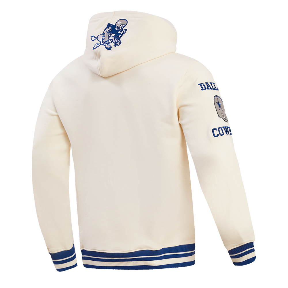 NFL DALLAS COWBOYS RETRO CLASSIC CHANDAIL À CAPUCHON POUR HOMME (COQUILLE D'ŒUF/BLEU DODGER)