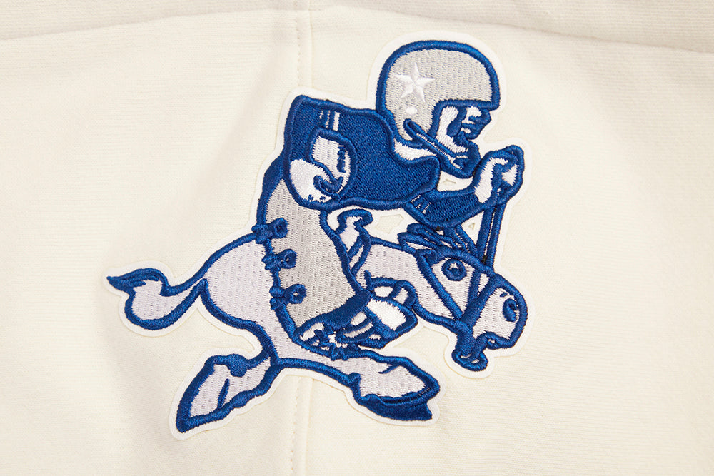 NFL DALLAS COWBOYS RETRO CLASSIC CHANDAIL À CAPUCHON POUR HOMME (COQUILLE D'ŒUF/BLEU DODGER)