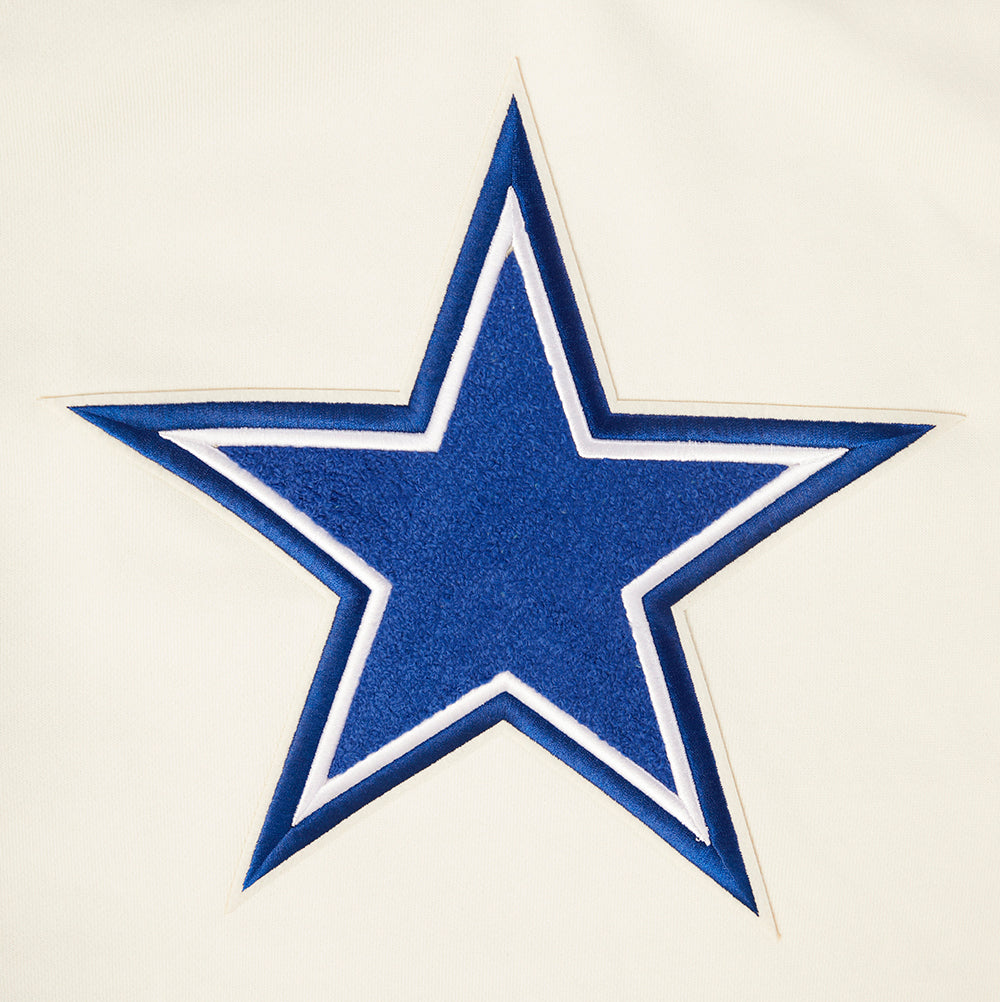 NFL DALLAS COWBOYS RETRO CLASSIC CHANDAIL À CAPUCHON POUR HOMME (COQUILLE D'ŒUF/BLEU DODGER)