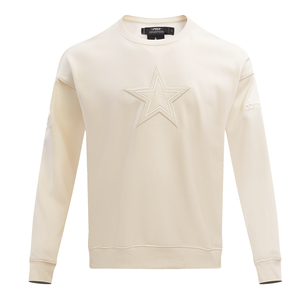 NFL DALLAS COWBOYS NEUTRAL DROP SHOULDER MEN'S CREWNECK (EGGSHELL)