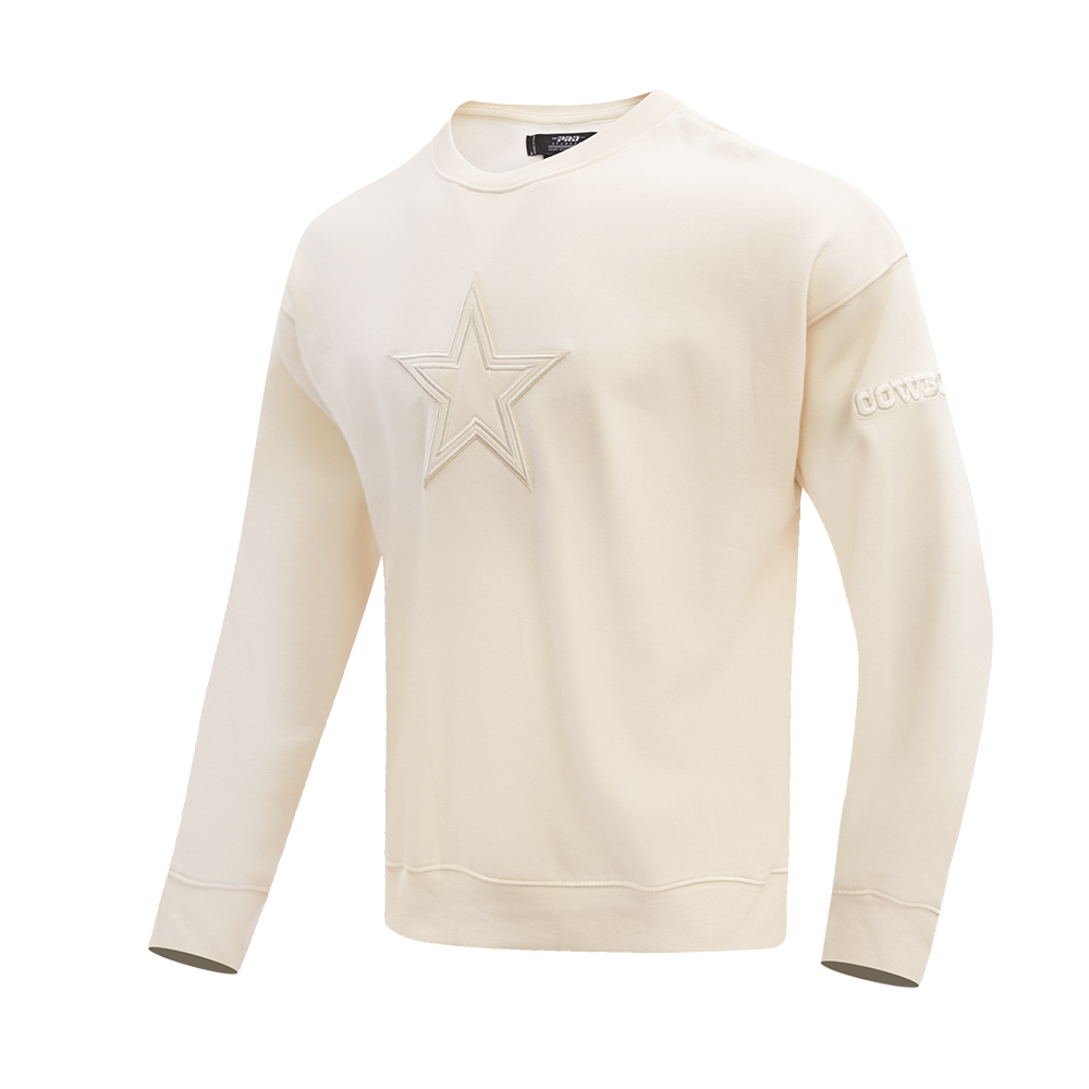 NFL DALLAS COWBOYS NEUTRAL DROP SHOULDER MEN'S CREWNECK (EGGSHELL)