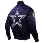 NFL DALLAS COWBOYS BLOUSON EN SATIN À GRAND LOGO POUR HOMME (MARINE MINUIT)