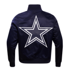 NFL DALLAS COWBOYS BLOUSON EN SATIN À GRAND LOGO POUR HOMME (MARINE MINUIT)