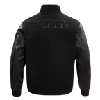 NFL DALLAS COWBOYS TRIPLE BLACK BLOUSON COLLÉGIAL EN LAINE POUR HOMME (NOIR)