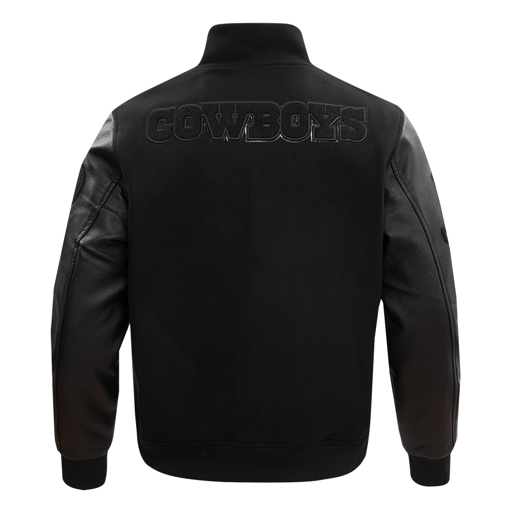 NFL DALLAS COWBOYS TRIPLE BLACK BLOUSON COLLÉGIAL EN LAINE POUR HOMME (NOIR)