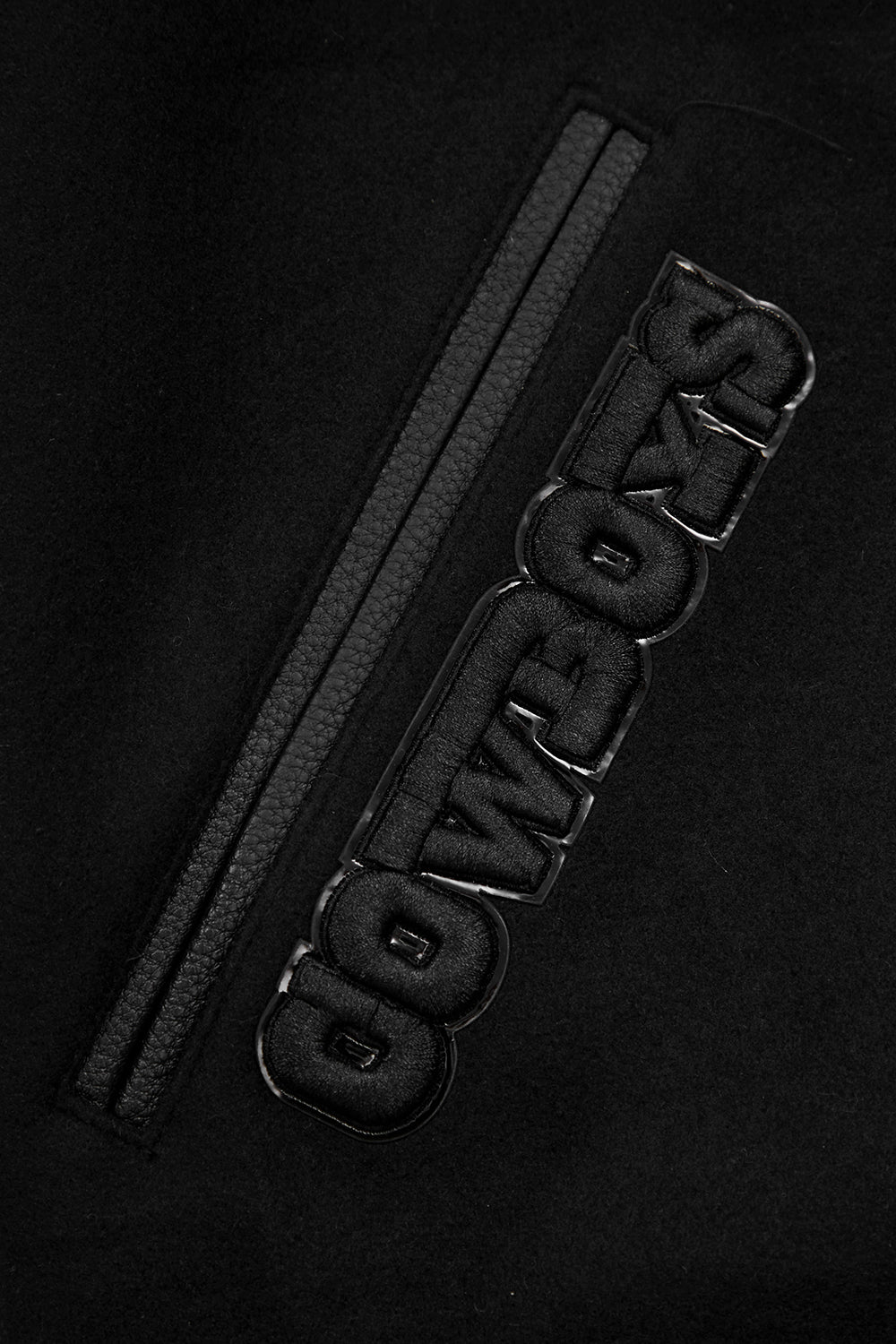 NFL DALLAS COWBOYS TRIPLE BLACK BLOUSON COLLÉGIAL EN LAINE POUR HOMME (NOIR)