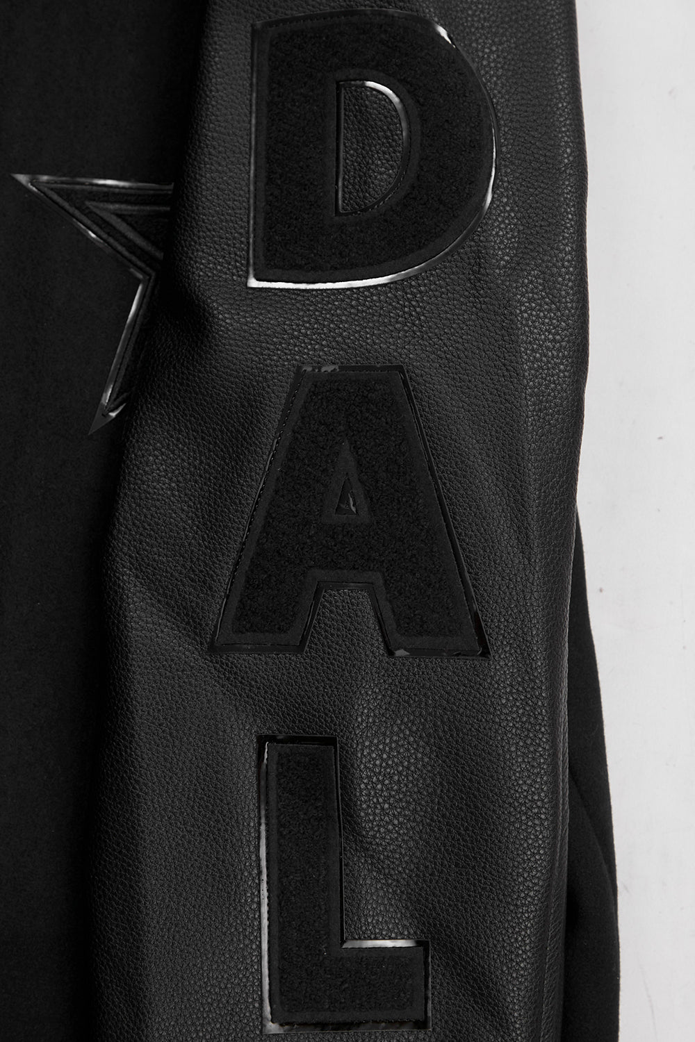 NFL DALLAS COWBOYS TRIPLE BLACK BLOUSON COLLÉGIAL EN LAINE POUR HOMME (NOIR)