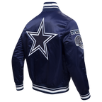 NFL DALLAS COWBOYS MASH UP MEN'S RIB SATIN JACKET (MIDNIGHT NAVY)
