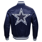 NFL DALLAS COWBOYS MASH UP MEN'S RIB SATIN JACKET (MIDNIGHT NAVY)