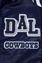 NFL DALLAS COWBOYS MASH UP MEN'S RIB SATIN JACKET (MIDNIGHT NAVY)