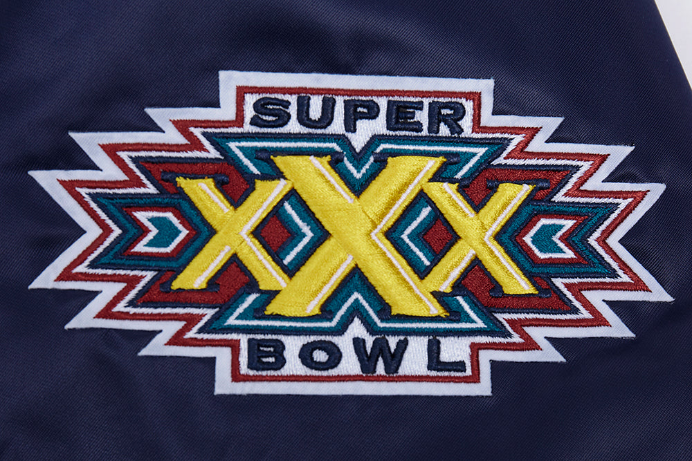 NFL DALLAS COWBOYS MASH UP MEN'S RIB SATIN JACKET (MIDNIGHT NAVY)