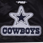 NFL DALLAS COWBOYS DIY PICK STITCH BLOUSON EN SATIN À BORDS CÔTELÉS POUR HOMME (NOIR)