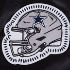 NFL DALLAS COWBOYS DIY PICK STITCH BLOUSON EN SATIN À BORDS CÔTELÉS POUR HOMME (NOIR)