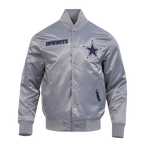 NFL DALLAS COWBOYS SOUVENIR MEN'S SATIN JACKET (GRAY)
