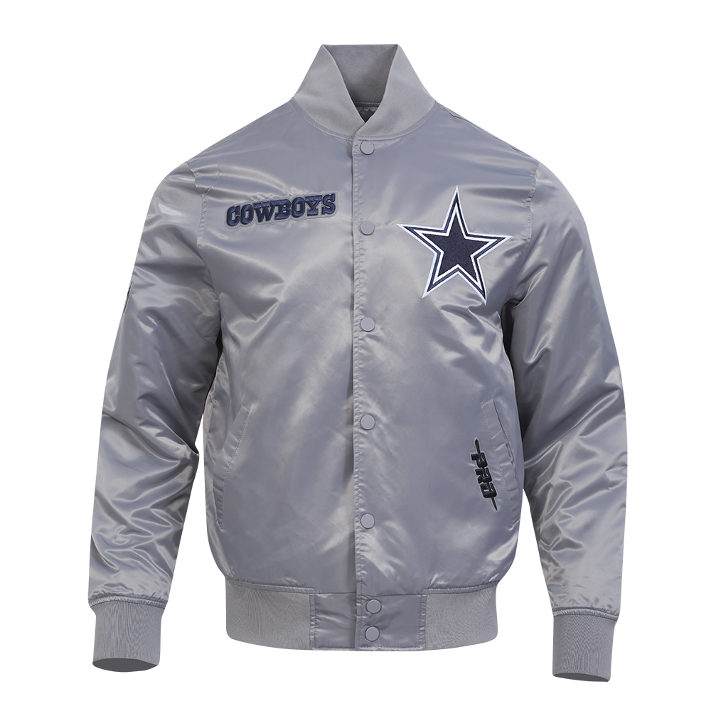 NFL DALLAS COWBOYS SOUVENIR MEN'S SATIN JACKET (GRAY)