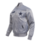NFL DALLAS COWBOYS SOUVENIR MEN'S SATIN JACKET (GRAY)
