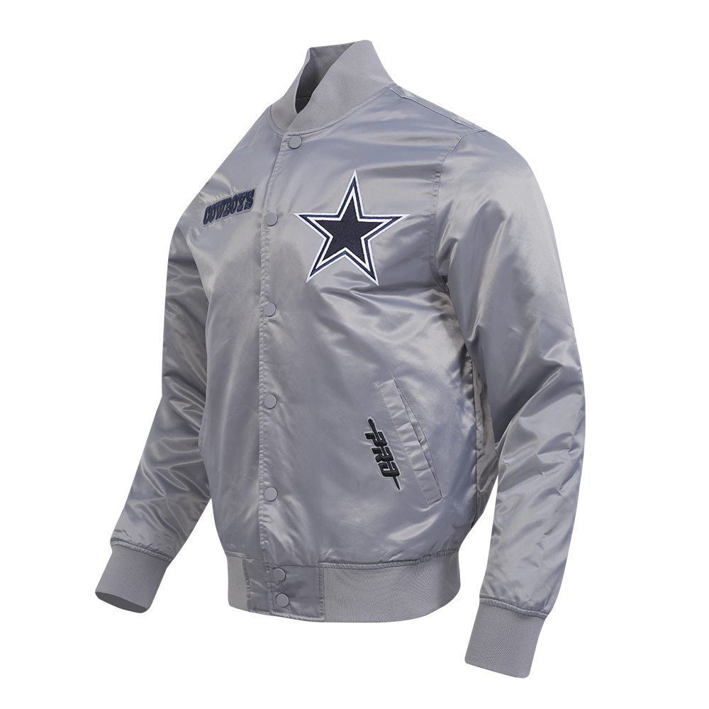 NFL DALLAS COWBOYS SOUVENIR MEN'S SATIN JACKET (GRAY)