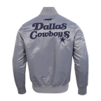 NFL DALLAS COWBOYS SOUVENIR MEN'S SATIN JACKET (GRAY)