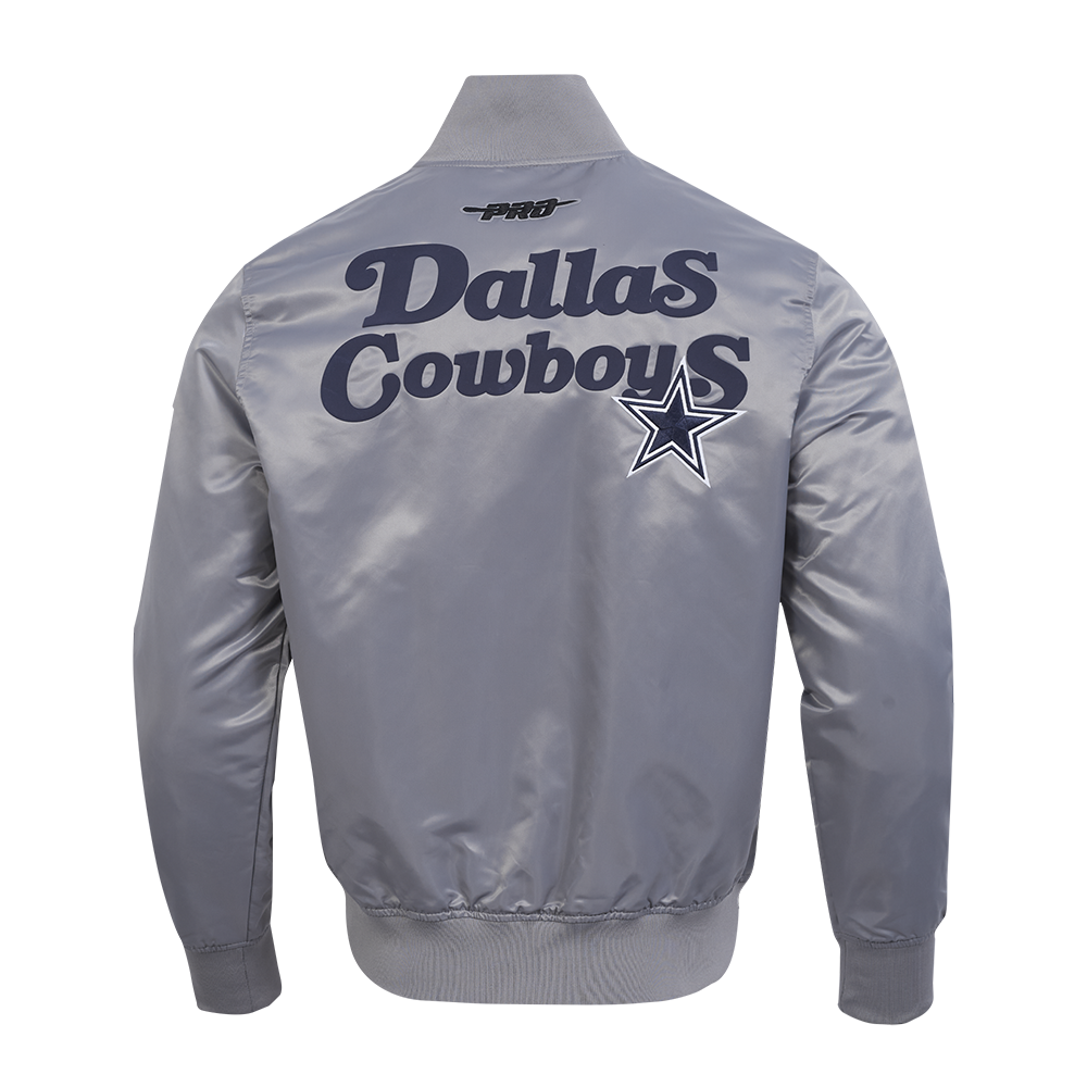 NFL DALLAS COWBOYS SOUVENIR MEN'S SATIN JACKET (GRAY)