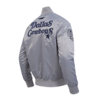 NFL DALLAS COWBOYS SOUVENIR MEN'S SATIN JACKET (GRAY)