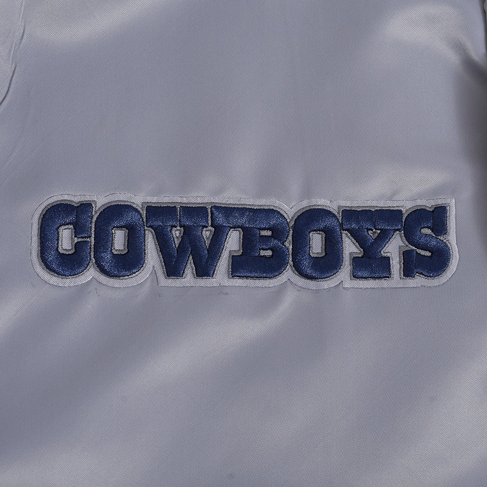 NFL DALLAS COWBOYS SOUVENIR MEN'S SATIN JACKET (GRAY)