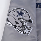 NFL DALLAS COWBOYS SOUVENIR MEN'S SATIN JACKET (GRAY)