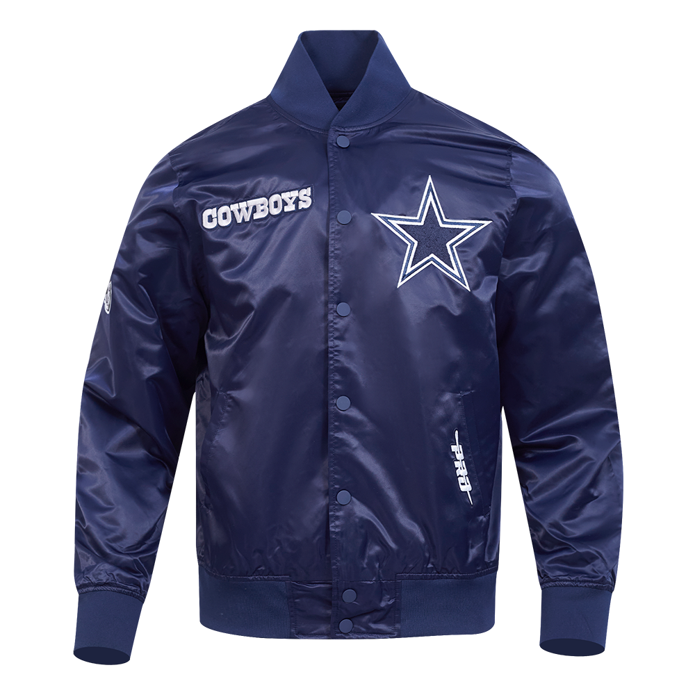 NFL DALLAS COWBOYS SOUVENIR MEN'S SATIN JACKET (NAVY)