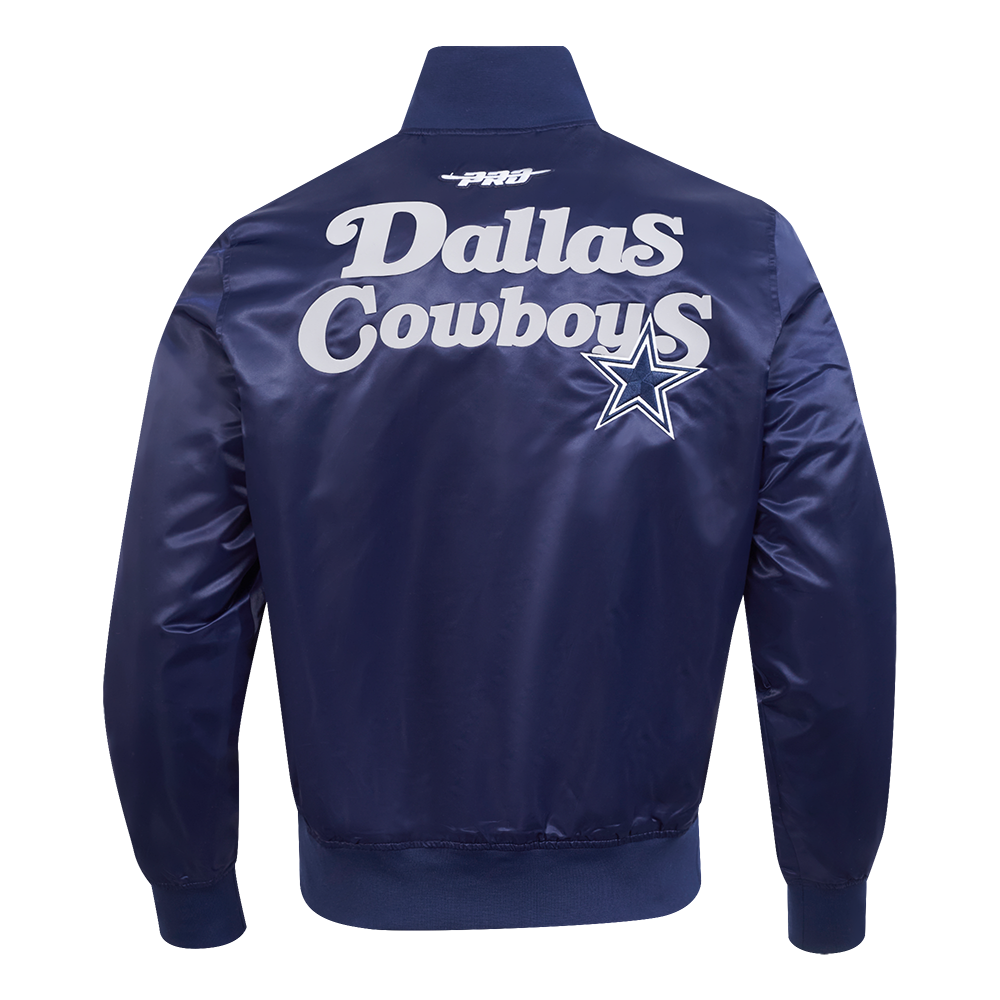 NFL DALLAS COWBOYS SOUVENIR MEN'S SATIN JACKET (NAVY)