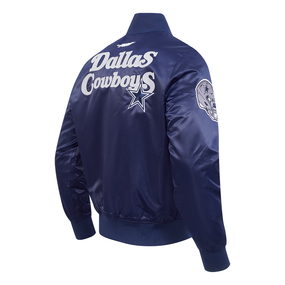 NFL DALLAS COWBOYS SOUVENIR MEN'S SATIN JACKET (NAVY)