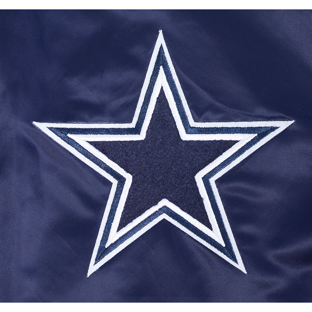 NFL DALLAS COWBOYS SOUVENIR MEN'S SATIN JACKET (NAVY)