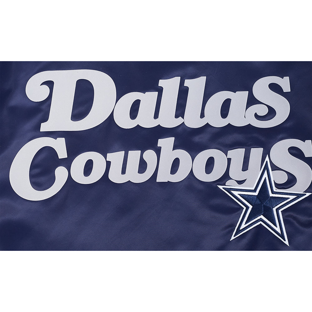 NFL DALLAS COWBOYS SOUVENIR MEN'S SATIN JACKET (NAVY)