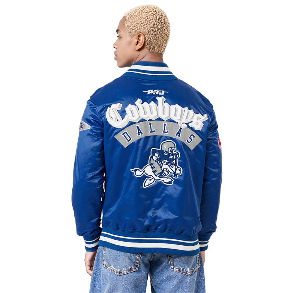 NFL DALLAS COWBOYS BEST OF MEN'S RIB SATIN JACKET (DODGER BLUE)