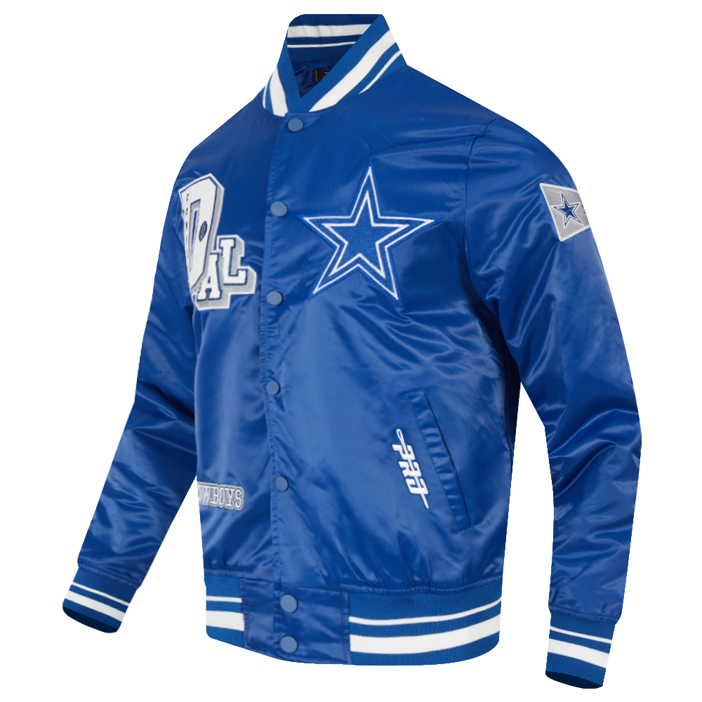 NFL DALLAS COWBOYS BEST OF MEN'S RIB SATIN JACKET (DODGER BLUE)