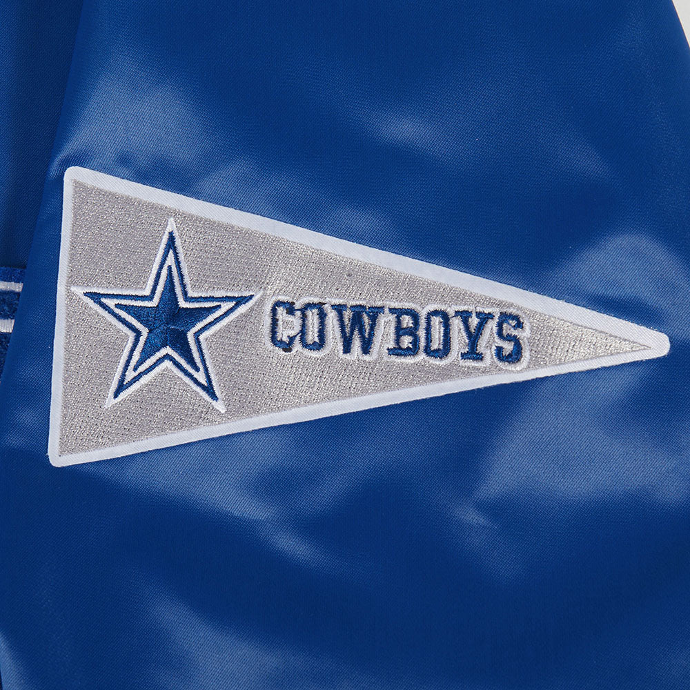 NFL DALLAS COWBOYS BEST OF MEN'S RIB SATIN JACKET (DODGER BLUE)